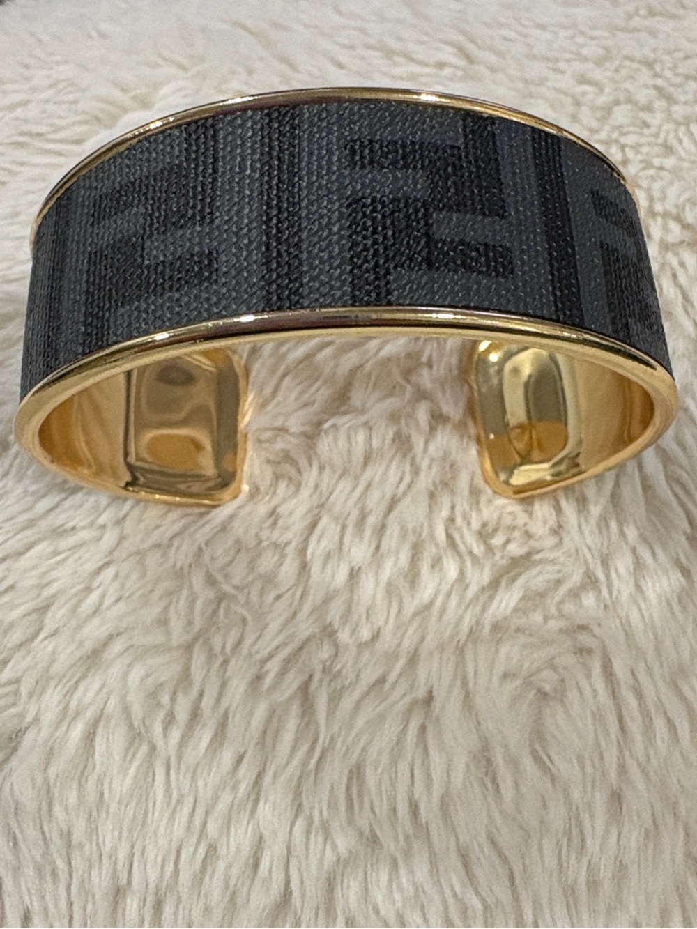 Fendi Gray Monogram Cuff Bracelet - Picture 3 of 4